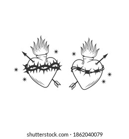 A heart. Can be used as a sketch of a tattoo.