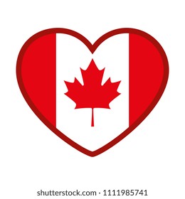 heart canadian flag emblem