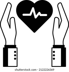 Heart Cancer Protect Insurance Stock Illustration, Health Coverage Policy Vector Icon Design, Financial Loss Protection Symbol, Risk Management Sign, Cardiac Care Insurance Concept