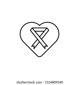 heart, cancer ribbon icon. Element of world cancer day icon