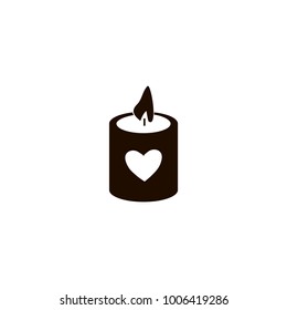 heart in the candle icon. flat design