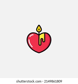 Heart candle icon sign vector,Symbol, logo illustration for web and mobile