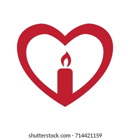 Heart Candle Logo.  Suitable for wall art, handmade craft items, stationery, invitations, cards, handmade cards, announcements, scrapbook, graphic and web design...