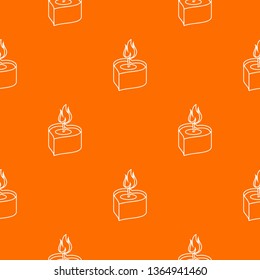 Heart candle pattern vector orange for any web design best