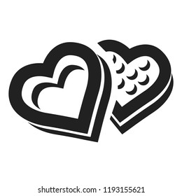 Heart candy box icon. Simple illustration of heart candy box vector icon for web design isolated on white background