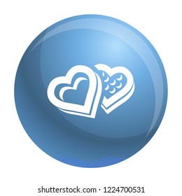 Heart candy box icon. Simple illustration of heart candy box vector icon for web design isolated on white background