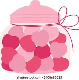 Heart Candy In Glass Illustration