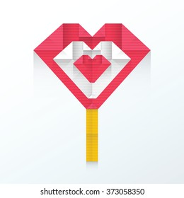  heart candy icon origami