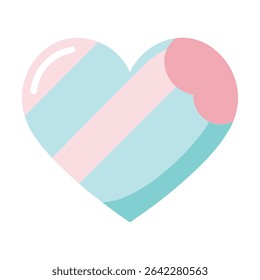 Heart Candy Icon in Pastel Colors Illustration