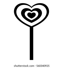 Heart candy icon. Simple illustration of heart candy vector icon for web