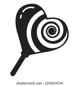 Heart candy stick icon. Simple illustration of heart candy stick vector icon for web design isolated on white background