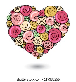 Heart of candy.  Vector illustration.