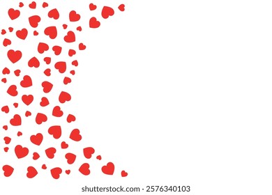 Heart canvas with copy space, white background	