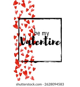 Heart Card. Handdrawn Sparkle For Present. Fashion Frame. Rose Art Illustration. February Backdrop For Party. Pink Random Poster. Red Heart Card.