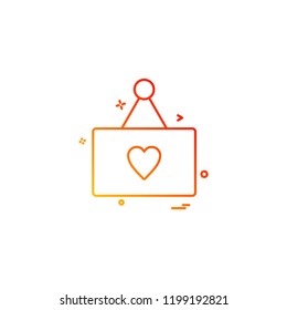 Heart card icon design vector