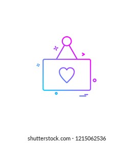 Heart card icon design vector