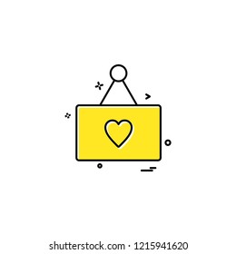 Heart card icon design vector