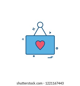 Heart card icon design vector