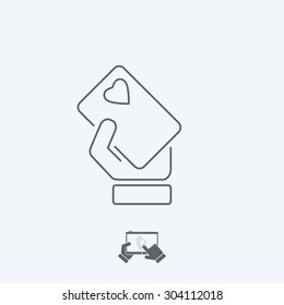 Heart card icon - Thin series