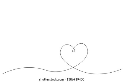 Heart card line drawing vector illustration