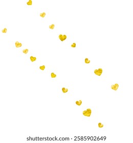 Heart Card. Ornament Design For Anniversary. Fashion Frame. Golden Happy Splatter. Vintage Sparkle For Engagement. Gold Modern Poster. Yellow Heart Card.