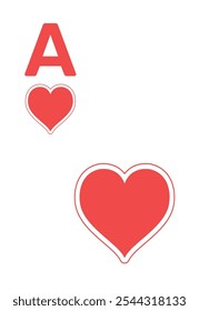 Heart A Card for poker, casino game and for blackjack for Deck