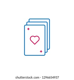 heart, card, predict, tarot icon. Element of romance for mobile concept and web apps illustration. Thin color line icon for website design and development, app development on white background