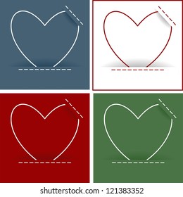 heart card set, vector illustration