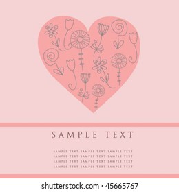 Heart card. Vector.