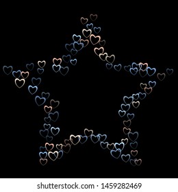Heart card which consists of isolated elements. Modern style with beautiful elements in heart card. Can be used as print, wallpaper, cards, valentine cards, banner, background and etc.