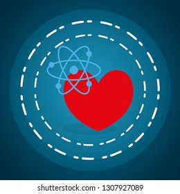 heart cardio with atom molecule