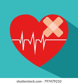 heart cardio with bandages