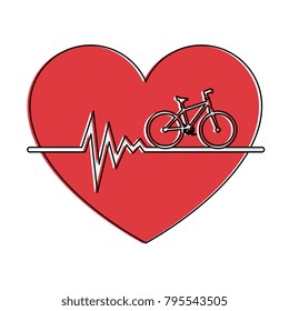 heart cardio with bicycle