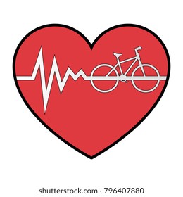 heart cardio with bicycle