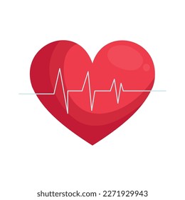 heart cardio with heartbeat icon