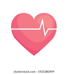 heart cardio with line pulse icon vector illustration design