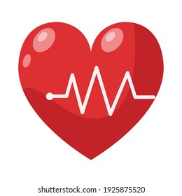 heart cardio with line pulse isolated icon vector illustration design