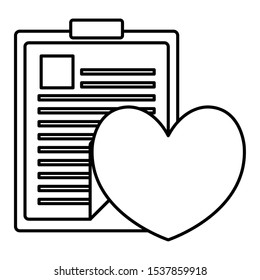 heart cardio with medical order vector illustration design