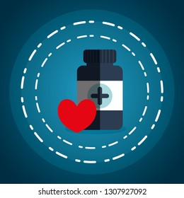 heart cardio with medicine bottle