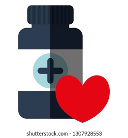 heart cardio with medicine bottle