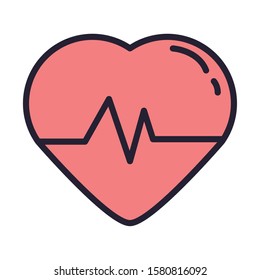 heart cardio with pulse icon vector illustration design