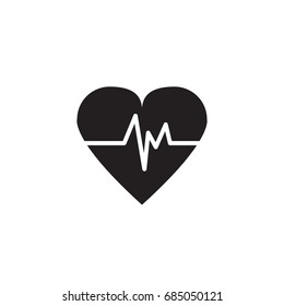 Heart cardio pulse vector icon