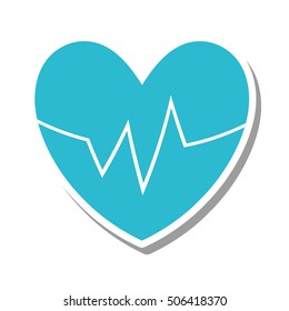 heart with cardio pulse vector illustration design