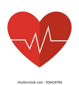 heart with cardio pulse vector illustration design