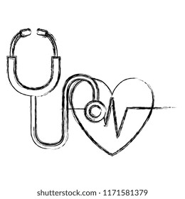 heart cardio with stethoscope