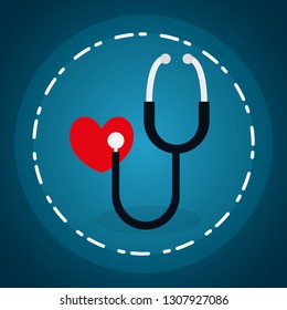 heart cardio with stethoscope