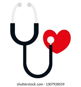 heart cardio with stethoscope
