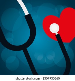 heart cardio with stethoscope