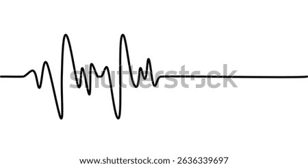 Heart cardiogram continuous line, Heart beat line symbol.Cardiogram line icon, Vector illustration design