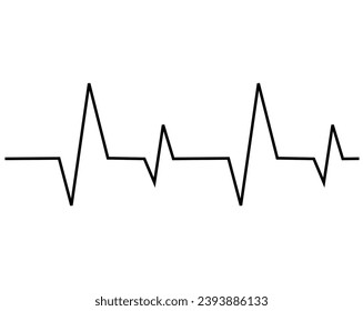Heart cardiogram continuous one line drawing minimalism design